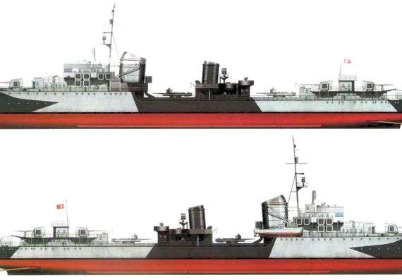 Корабль DKM Z-29 [Destroyer] - чертежи, габариты, рисунки